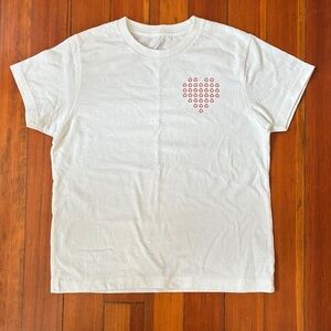 Anthropologie x Upcycle heart recycle tee size XS white recycled